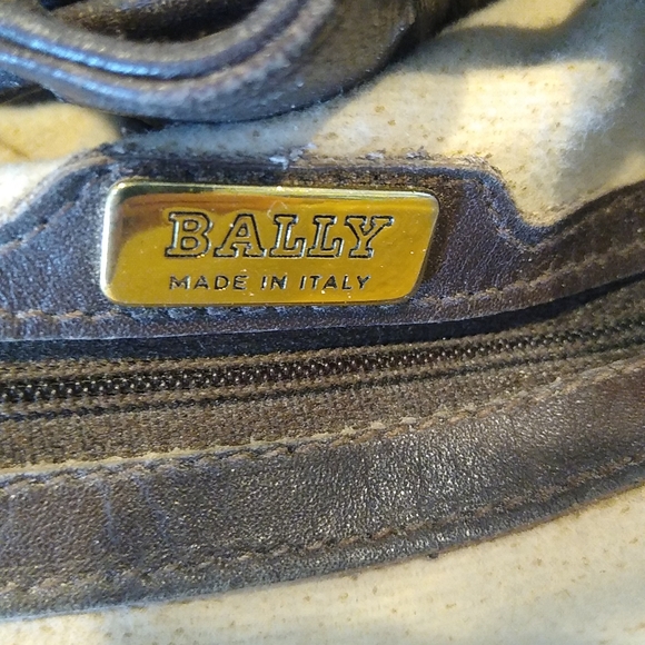 Bally Monogram Logo Bucket Bag Taupe Leather Drawstring Handbag Purse  Designer - Picture 8 of 14